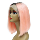 Bob Style Wig #pink 13x4 Frontal Lace Wig